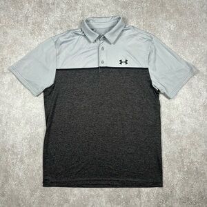 Men’s Under Armour The Playoff Polo Heat Gear Loose Fit  – Grey Size Medium